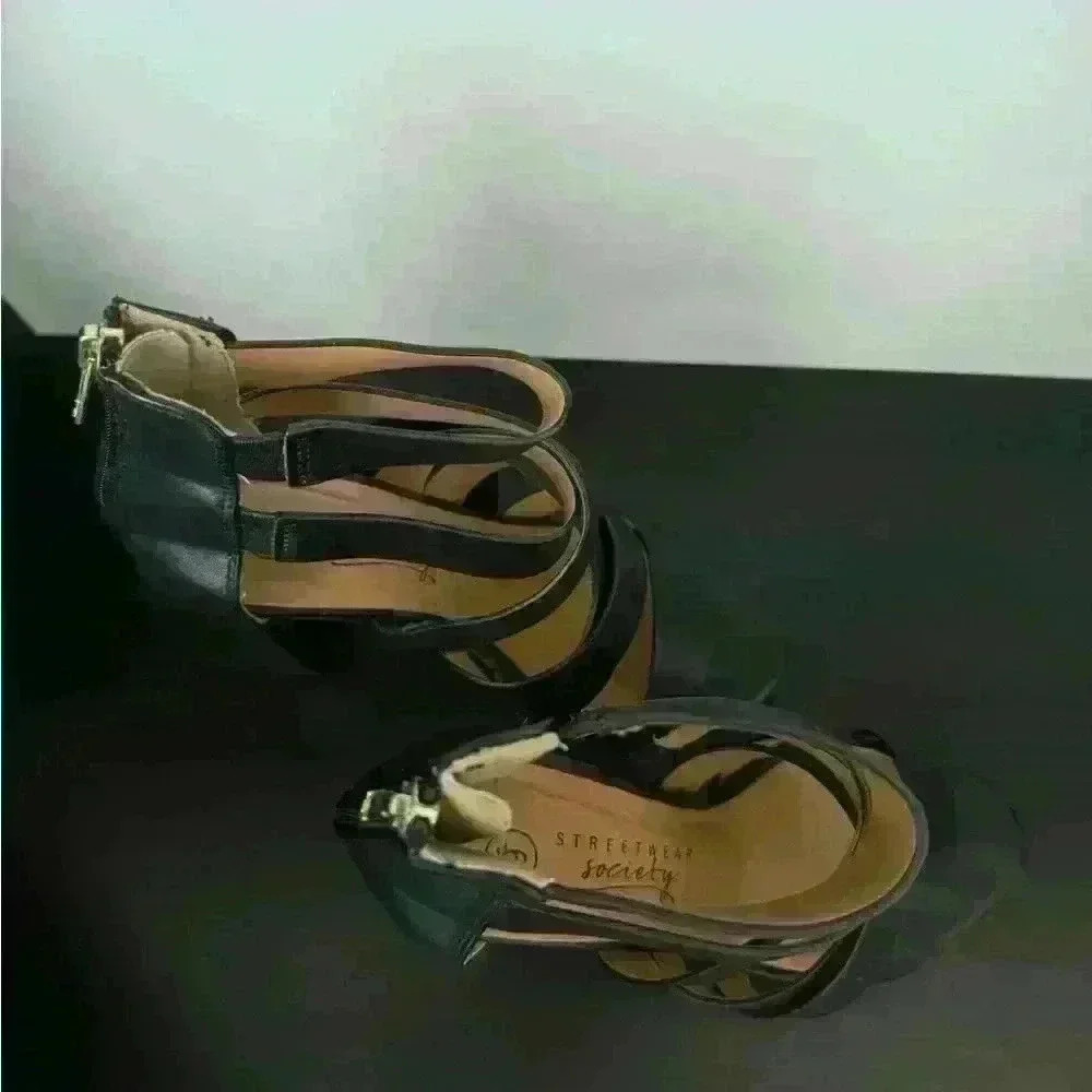 Streetwear Society Woman’s Black Heels Size 6 - Picture 5 of 7